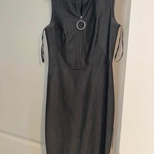 Calvin Klein Charcoal Sleeveless Midi Dress